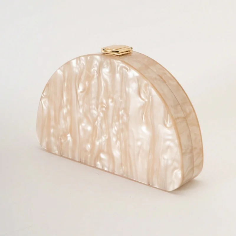 

Semi-circular Acrylic Evening Box Bag for Women Elegant Prom Handbags Vintage Evening Bag Cocktail Party Purse