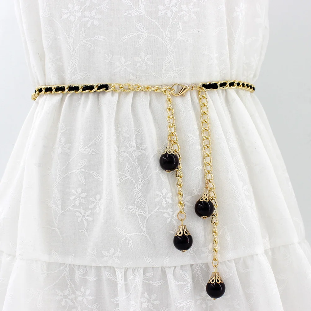 

2 pcs Pearl Waist Belt Premium Microfiber Alloy Dress Waist Chain For Women Fashion Clothing Accessory Party Wedding Holiday