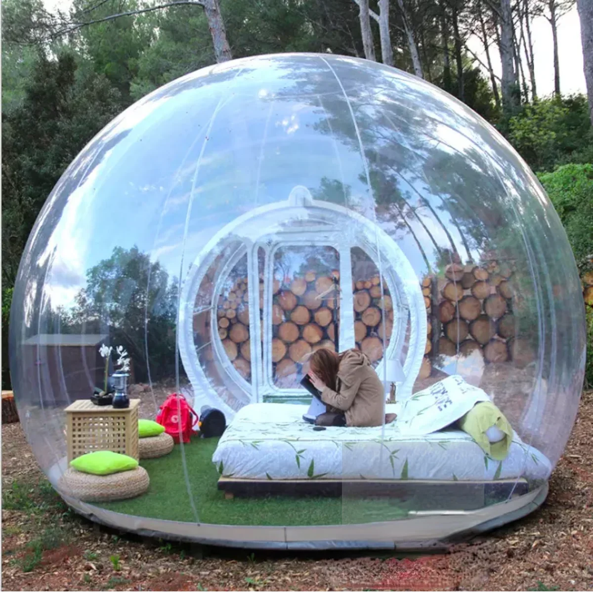 

Diameter 5m Event Party Inflating Glamping Clear Bubble Lodge Tent for Outdoor Camping