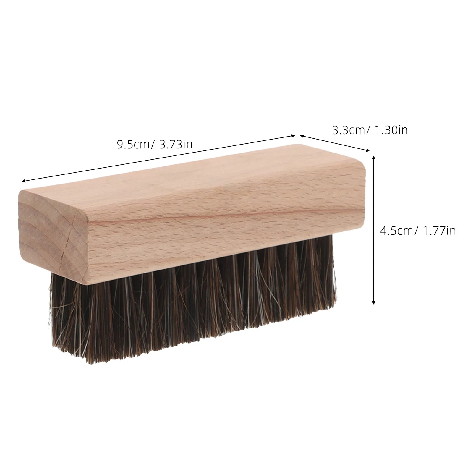 Horsehair Shoe Brush Set 3 Piece Wooden Handle Soft Bristle Cleaning Polishing Buffing Kit for Boots