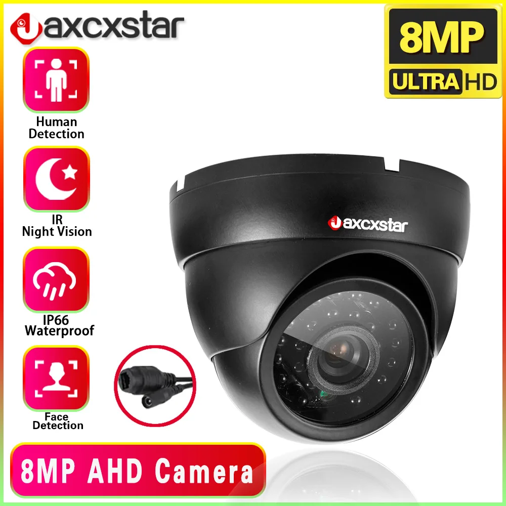 4K Black Dome AHD Camera CCTV Security Surveillance Outdoor Waterproof 5MP 8MP CVI TVI Infrared Night Vision Home BNC Camera