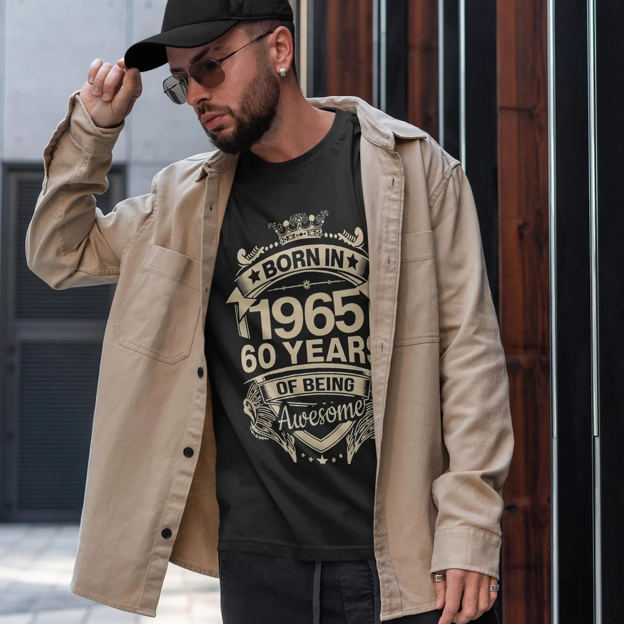 ولد عام 1965، هدية رائعة لعيد الميلاد الستين لمدة 60 عامًا، تي شيرت هاراجوكو بأكمام قصيرة، قمصان برسومات قطنية 100%