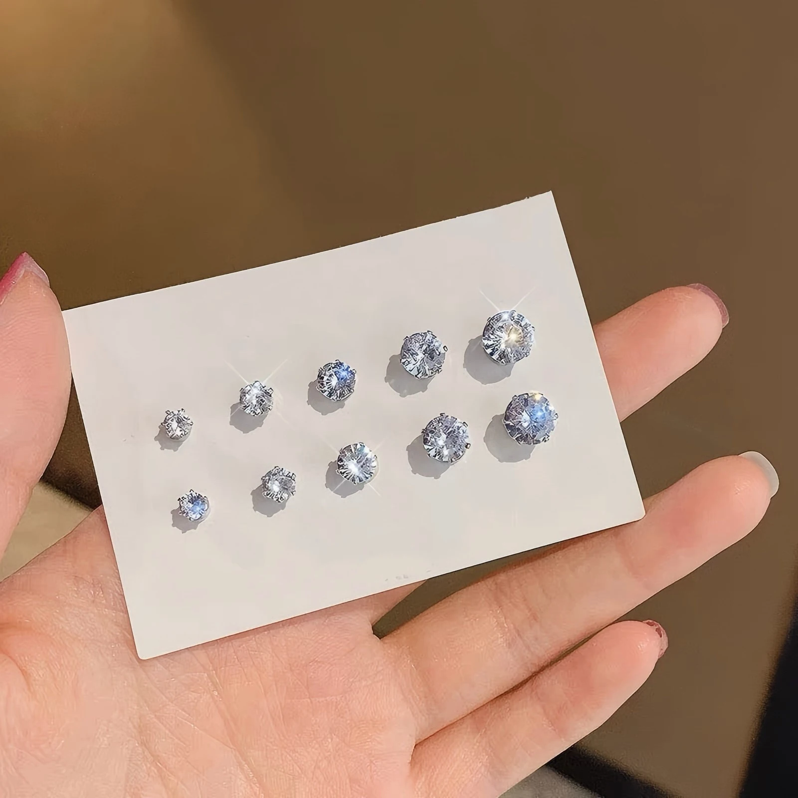 1-10 Pieces of Strong Magnetic Earring Clips, Non Perforated, Punk Zircon Earrings, Men's and Women's Body Perforated Jewelry