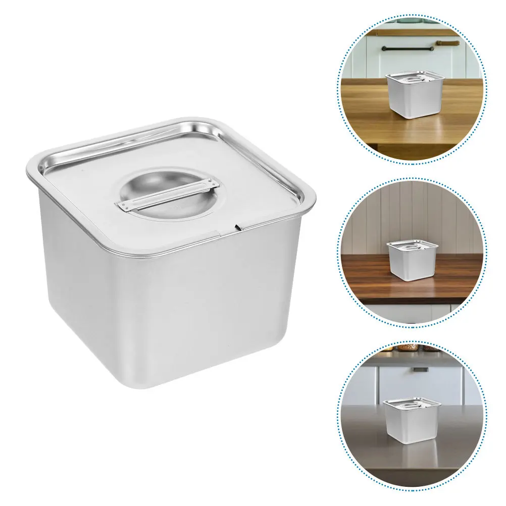 

Stainless Steel Ice Cream Box Airtight Lid Freezer Containers for Homemade Desserts Easy Clean Multipurpose Food Storage