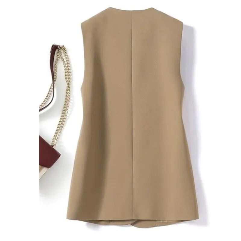 Black Office Suit Vest Jacket For women\'s Clothing 2025 New Korean version Loose Sleeveless Coat Casual Waistcoat Feminine