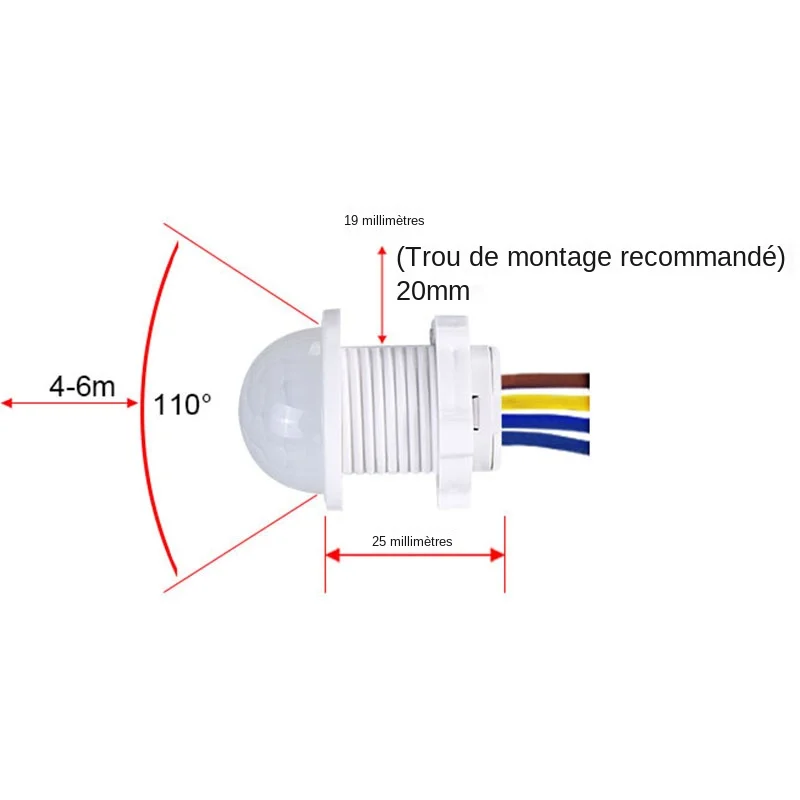AC110-240V Infrared Motion Automatic Light Sensor IR Detector Switch Control Ceiling Light Human Body Automatic Induction