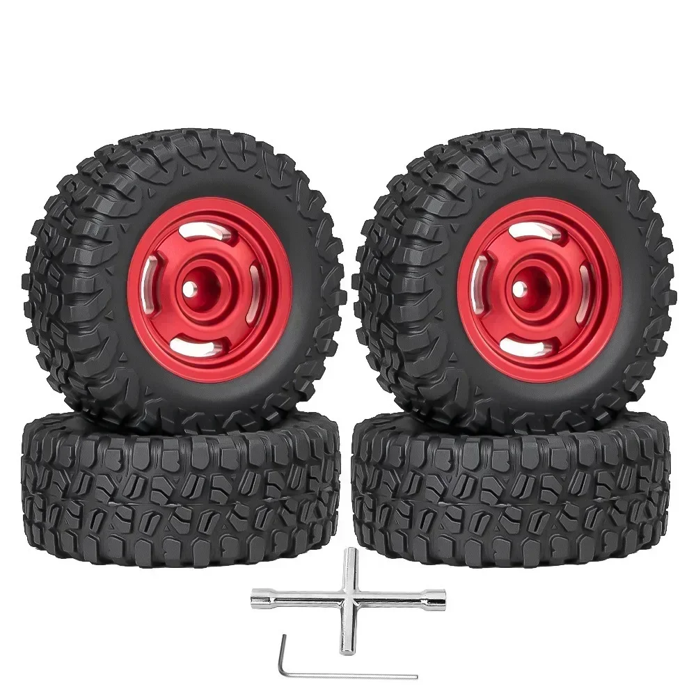 

4pcs 65mm 1.3" Metal Beadlock Wheel Tire Set For 1/18 1/24 RC Crawler Car TRX4M SCX24 AX24 FCX24 Upgrade Parts