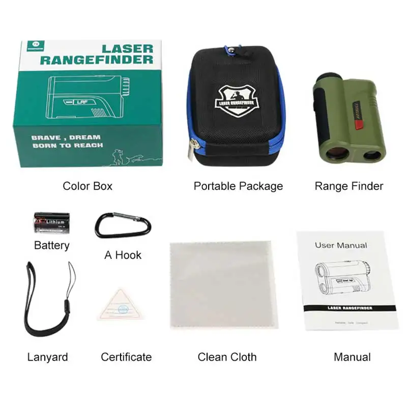 7x تضخيم OLED شاشة حمراء ليزر Rangefinder الصيد مقياس مسافات في الهواء الطلق 2000 1200 ياردة