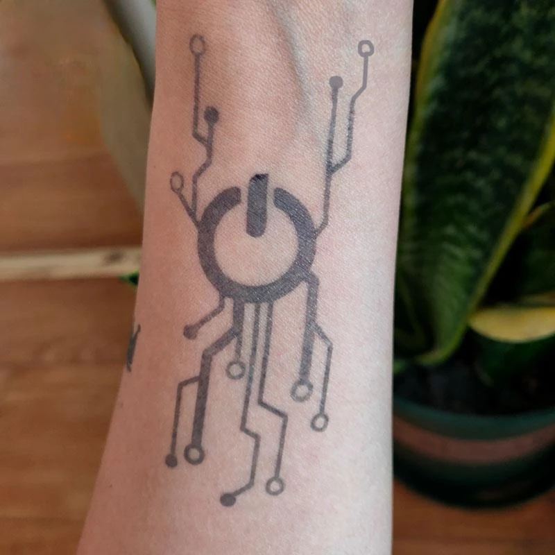 Um clique para iniciar suco de ervas adesivos tatuagem adesivos meninos à prova dwaterproof água tatuagem temporária bonito eletrônico ai tendência tecnologia