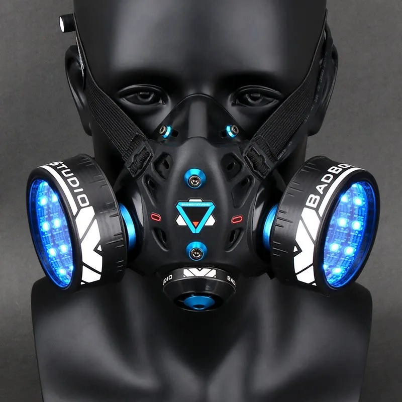 Suitable for Cyberpunk Glowing Mask Time Tunnel Mask cos Science Fiction Technology Sense Mechanical Mecha Tactics 03