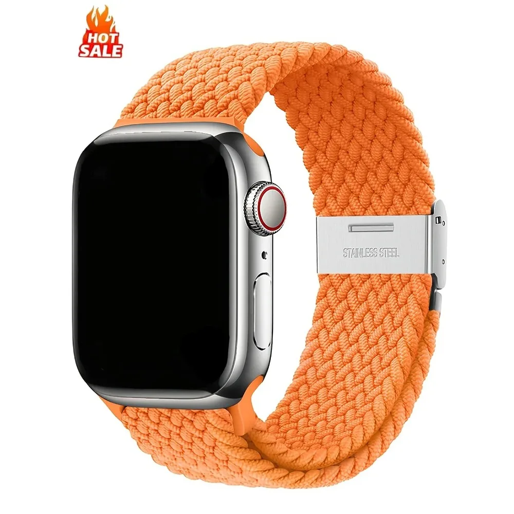Geflochtenes Armband für Apple Watch 46mm 44mm 40mm 45mm 42mm 41mm 38mm Schnallenarmband iWatch Series SE 10 7 3 6 8 9 Ultra 2 Armbänder
