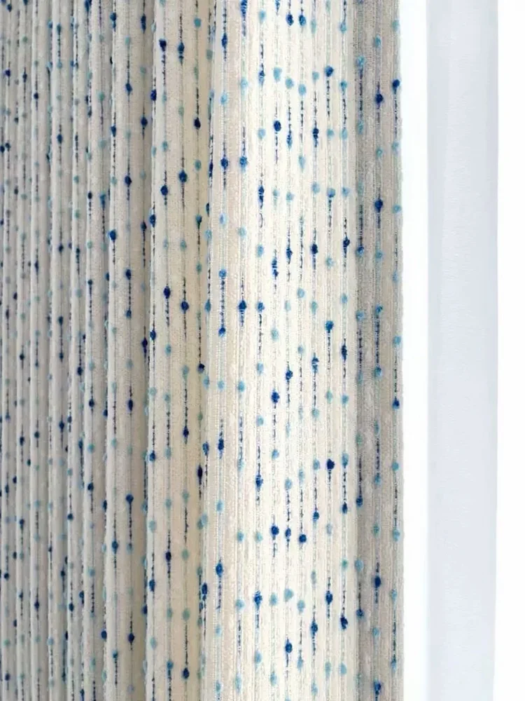 

Blue Bean Curtains Colorful Dopamine Children's Room Boys and Girls Cute Cream Snow Neil Semi blackout Curtains