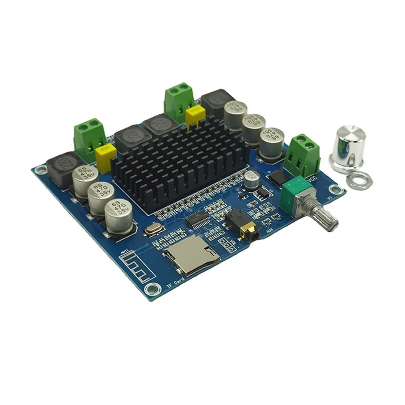 XH-A105 Bluetooth 5.0 digital amplifier board supports AUX with potentiometer dual 100W high-power 12- 30V