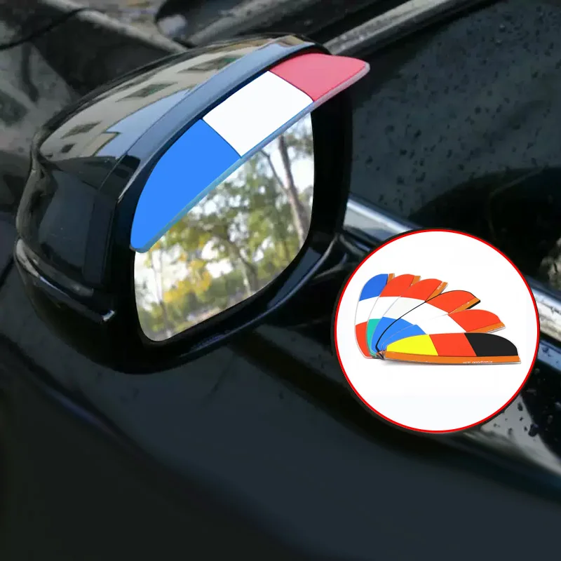 2PCS Car Rearview Mirror Rain Eyebrow Germany Italy Flag Sun Visor Shade Cover Protector Clear Vision for Rain Mirror Accessory