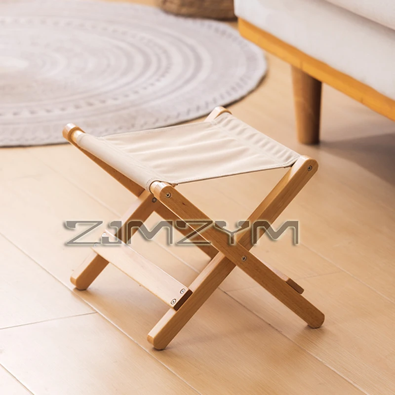 Outdoor Camping Chair Portable Stool Fishing Chair Picnic Beech Wood Leisure Folding Small Stools