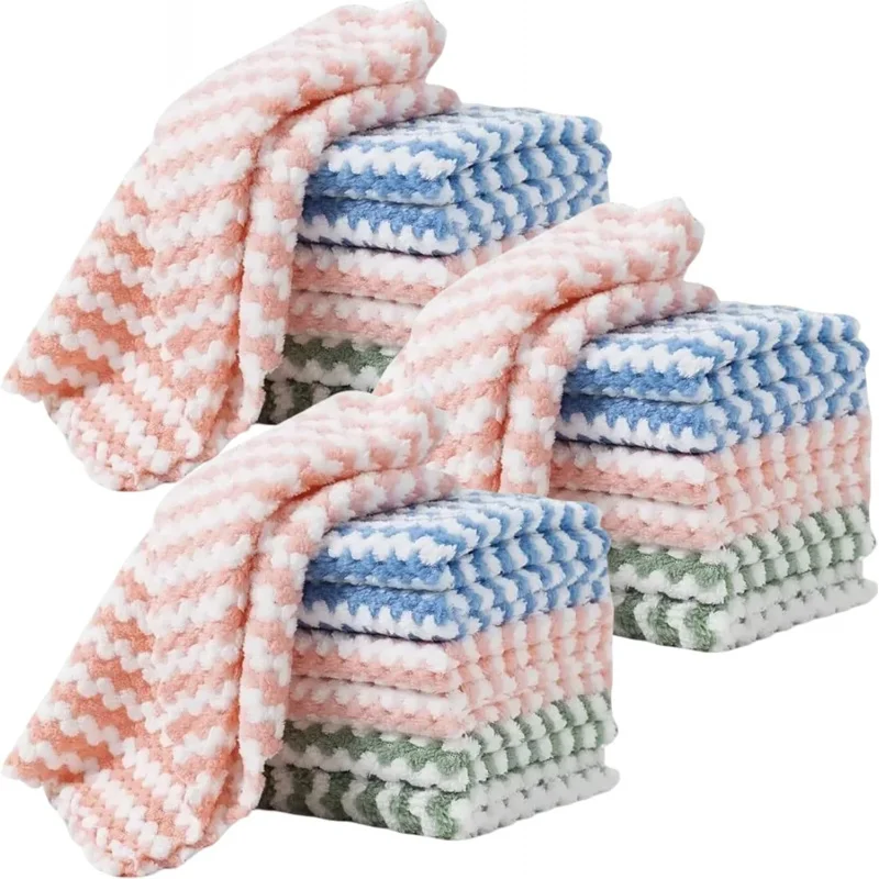 

21-Pack Ultra-Soft Microfiber Cleaning Cloths – Lint-Free, Absorbent & Reusable for Furniture, Car & Tea