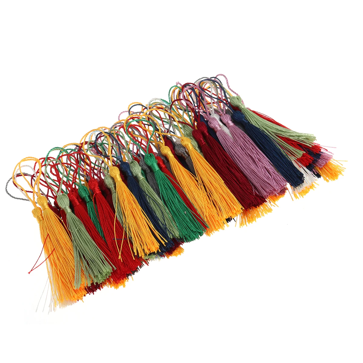 

100pcs Polyester Tassels in 20 Colors for Jewelry Chinese Knot Chinese Knot Tassel Bookmark Card Keychain Decorations