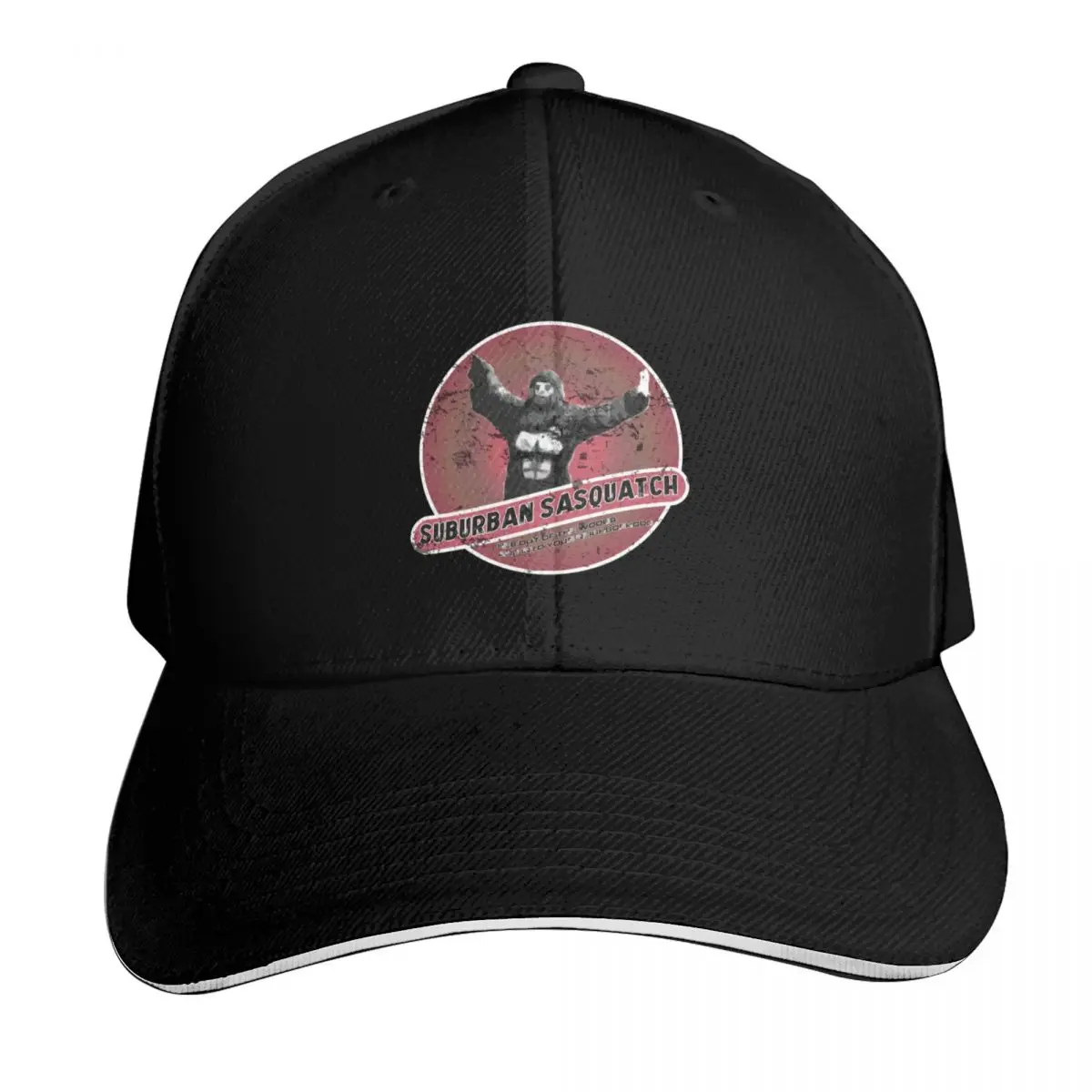 

suburban sasquatch - B movie distressed Baseball Cap Hat Man Luxury Hat Luxury Brand Luxury Cap Women Hats Men's