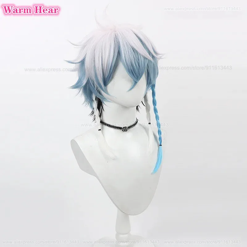 

COSda@2025 Vtuber NIJISANJI Octavio Cosplay Wig Short 30cm Mixed Color Wig Heat Resistant Hair Halloween Party Role Play Wigs +