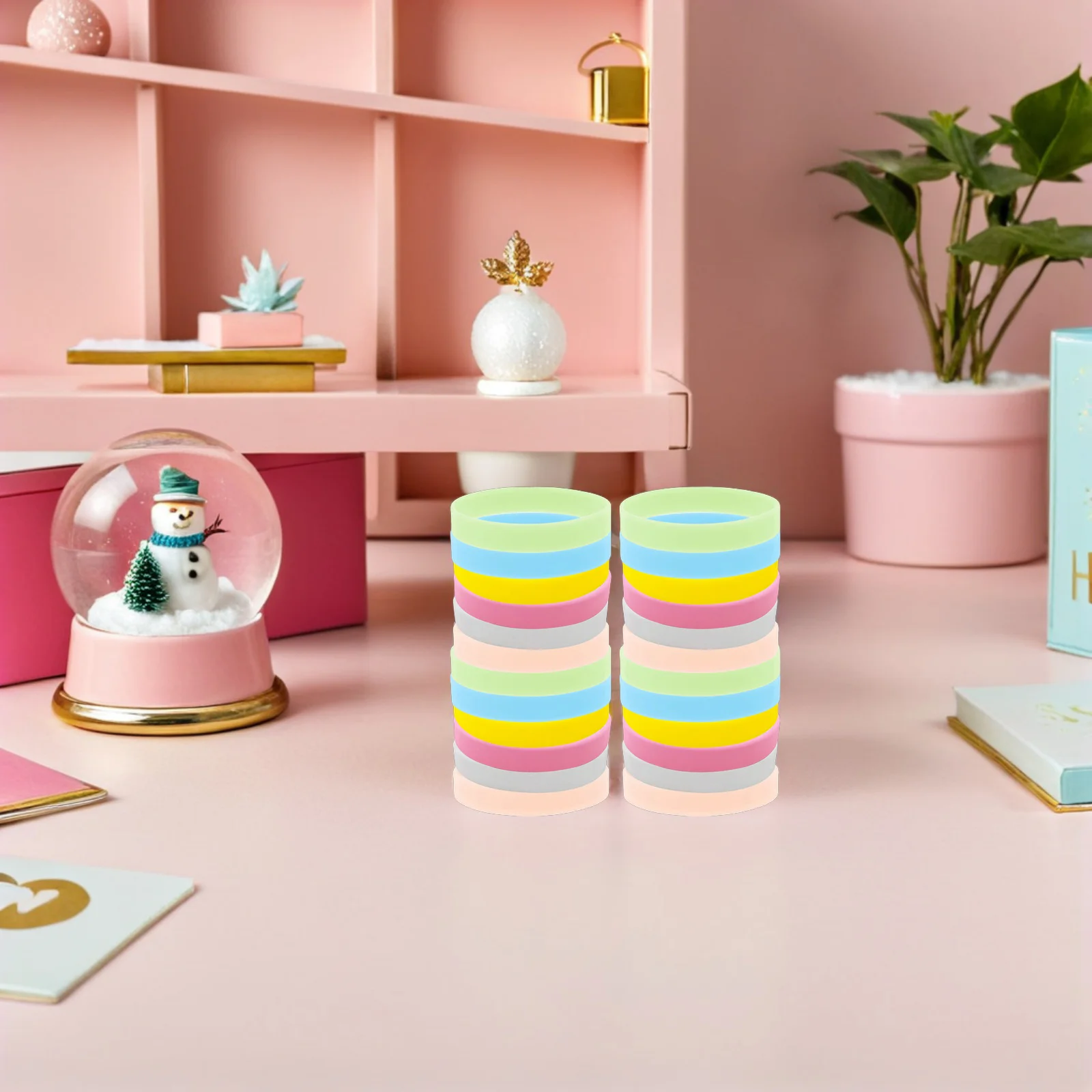 

24Pcs Night Glow Silicone Wristbands Light Up Bracelets Glow in The Dark Party Supplies Rave Accessories for Adults Kids