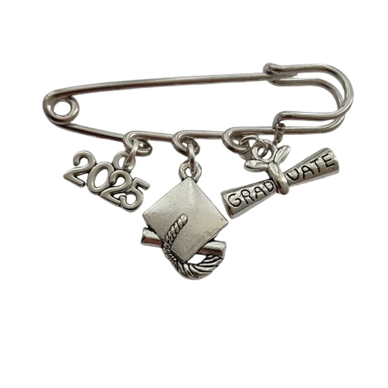 2025 Graduation Hat Charm Dangle Pendant Brooch, Diploma Charm Pin, Graduation Jewelry for High School College Student Teacher