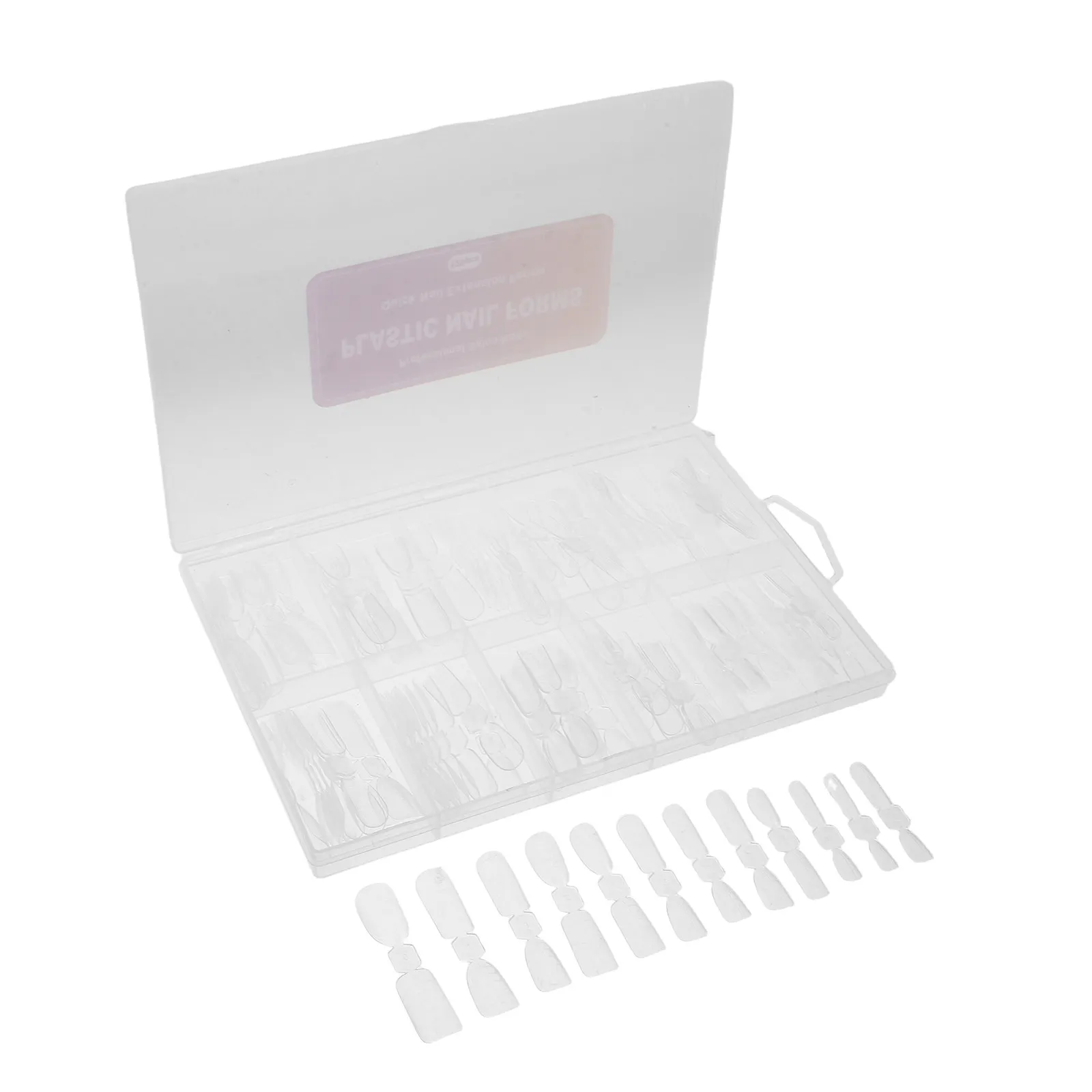 120Pcs Clear Nail Extension Forms Dual Nail Tips Scale Lines Full Coverage Manicure Molds Salon Beginner Professional
