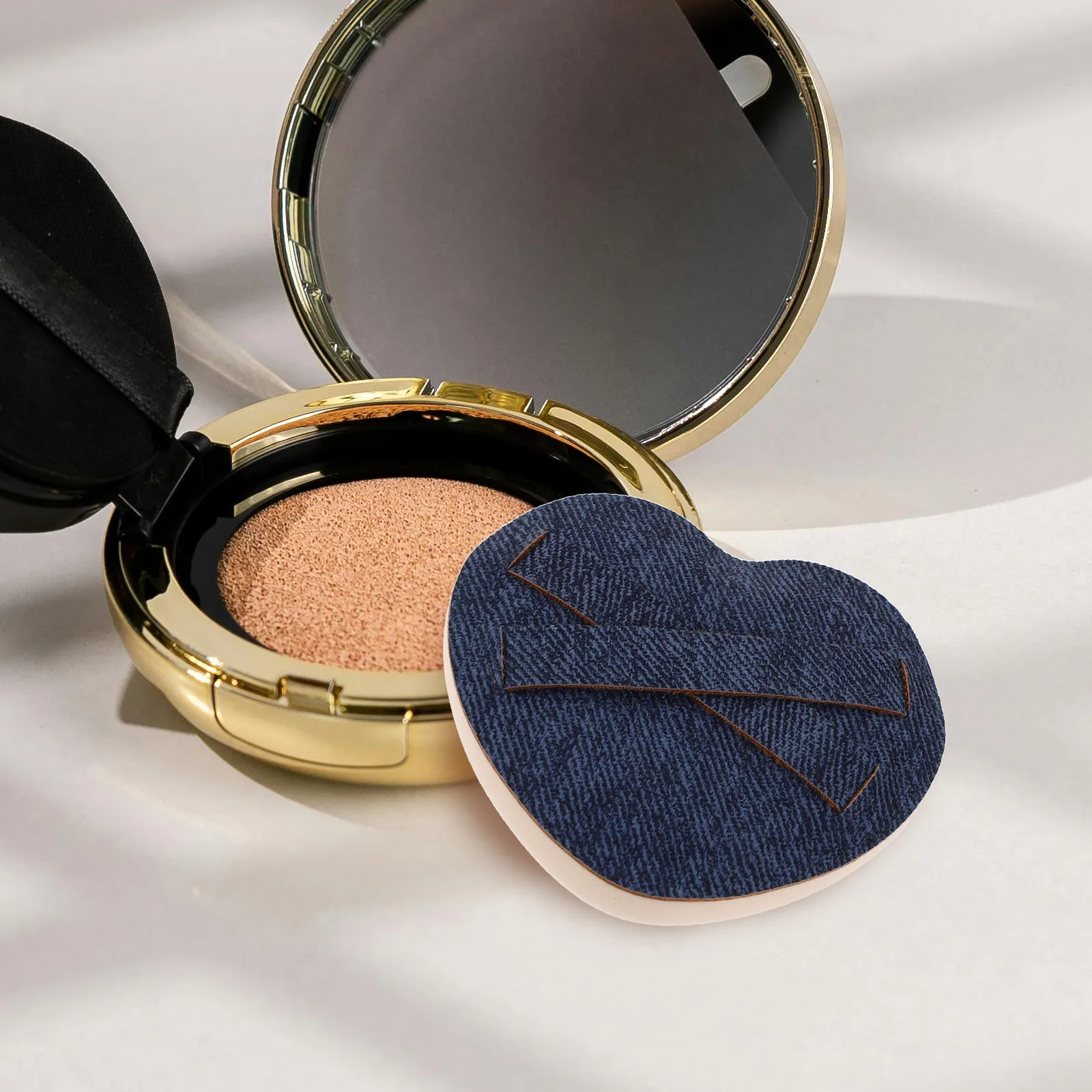 

Denim Powder Sponges Beauty Applicator Compact Soft Skin Foundation Cushion Loose
