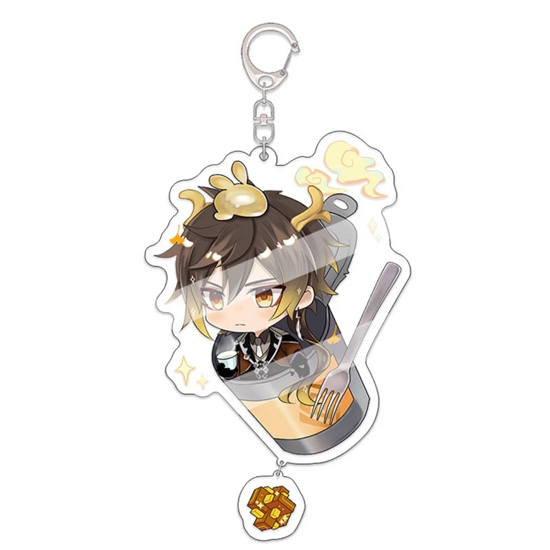 Keychain Genshin Impact Xiao Hu Tao Zhongli Ganyu Key Chain Ring Anime Car Keychains Women School Teacher Gift Keyring Ladies