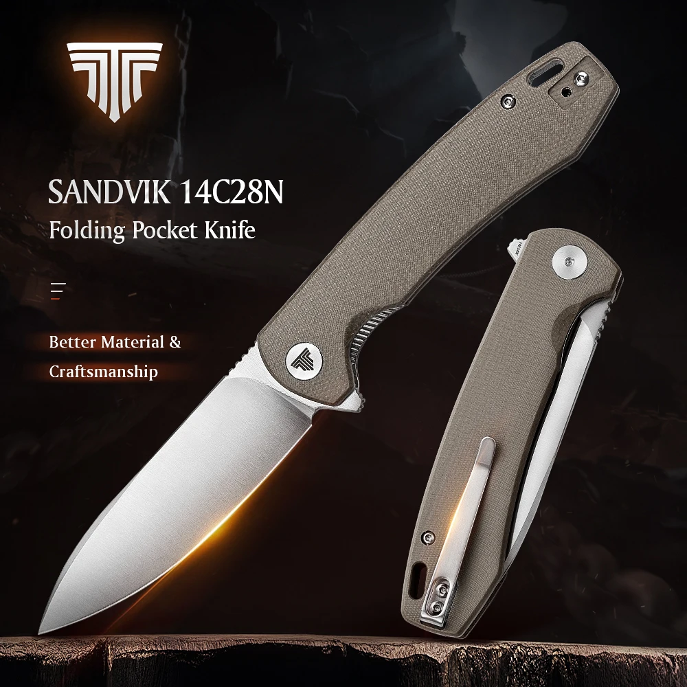 TRIVISA Folding Pocket Knife for Men，Sharp EDC Camping Knife，Outdoor Tools，3.74