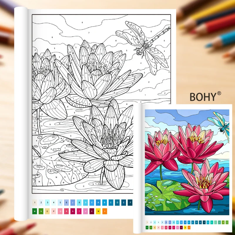 1 Garden Forest Adult Decompression Coloring Album, 32 Pages, Improving Aesthetic Ability, Color Matching Skills Learning