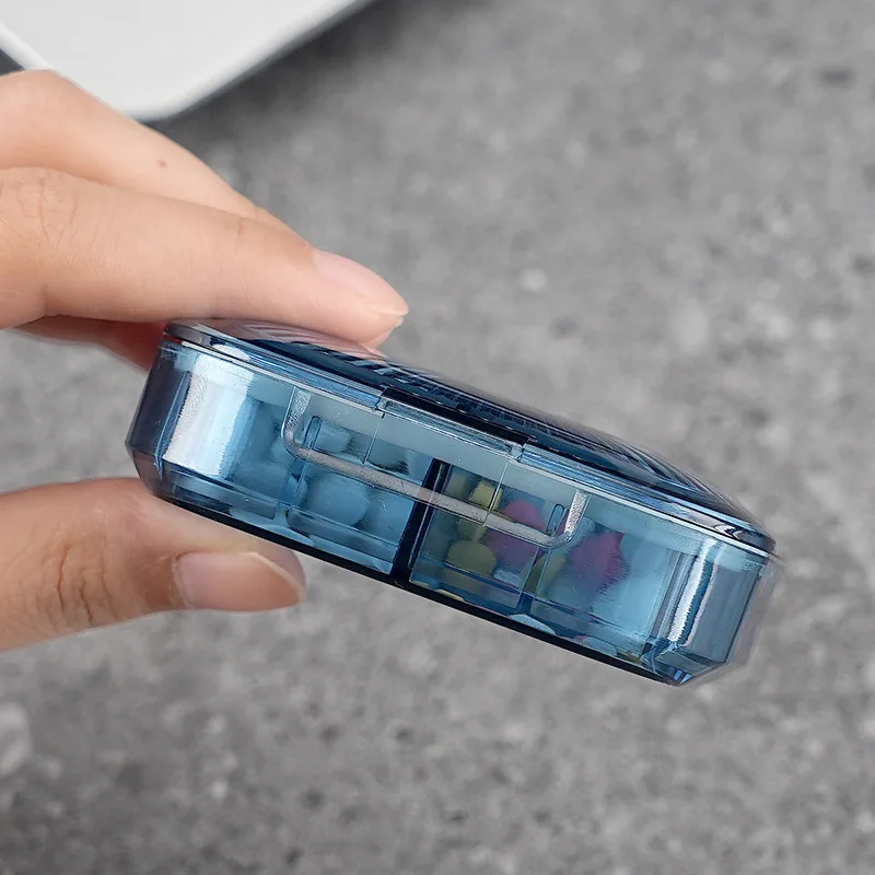 Portable Japanese Pill Organizer - 4 Times a Day, Compact & Leak-Proof Case for Pills and Vitamins