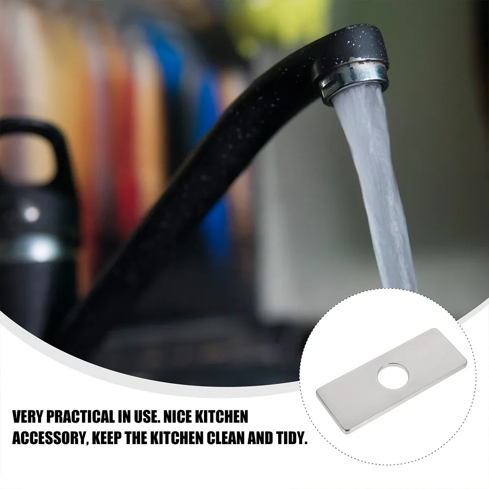 

Kitchen Faucet Hole Plate Stainless Steel Decorative Cover Practical Faucet Deck Plate for Sink Hole Cover Bathroom Accessory