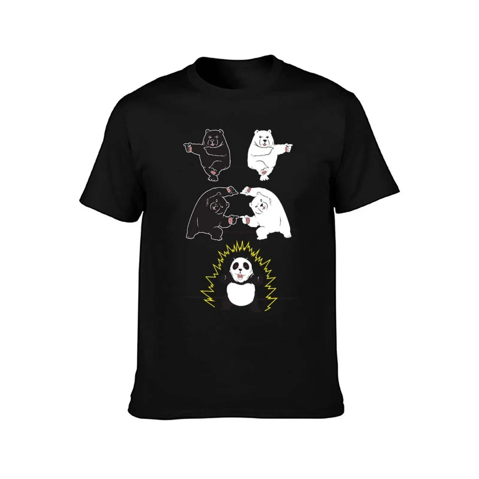 Panda bear fusion T-Shirt Active Sports Short Sleeve Cotton Shirt T-Shirt