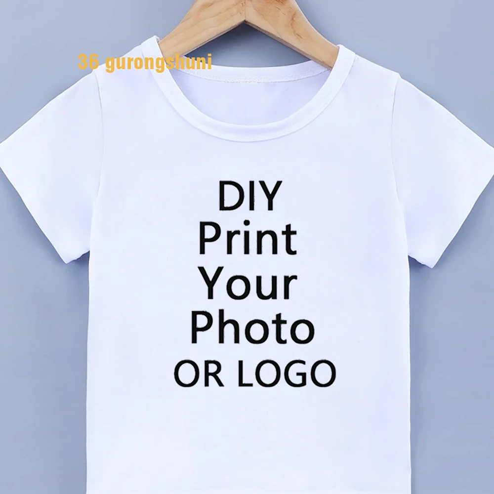 Customized t Shirt For Girl boy t-shirts Own name Diy picture Design LOGO Kids Clothes family birthday party photo print Graphic