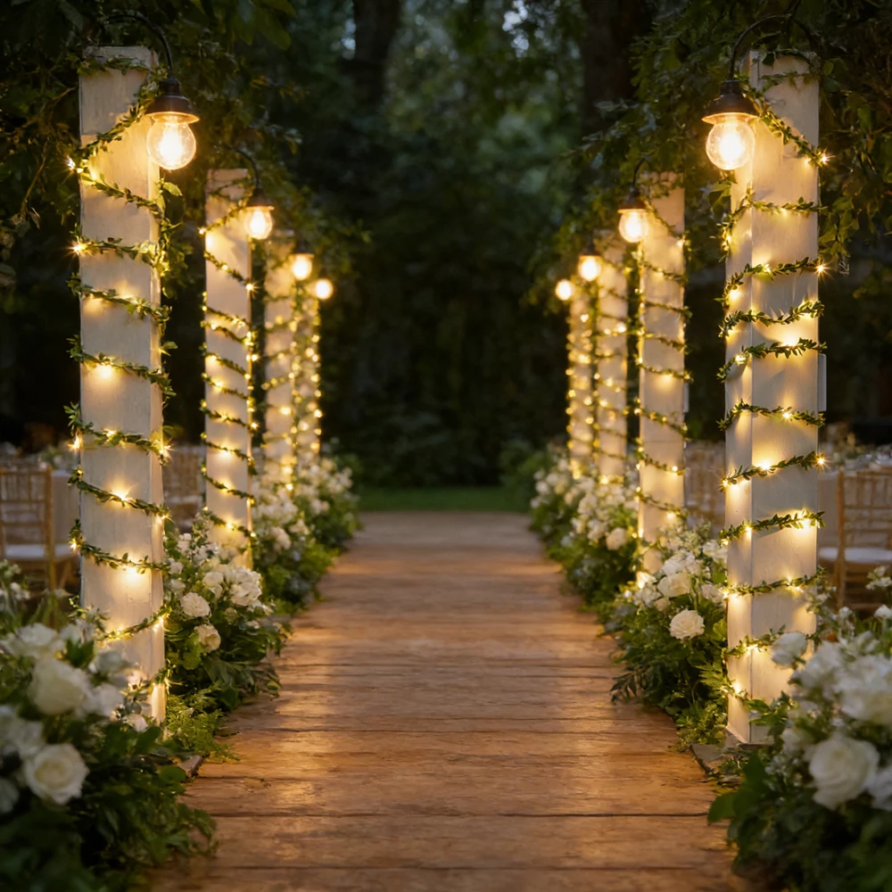 

2/5/10M Green Leaf Artificial LED String Lights Battery Holiday Fairy Light Wedding Birthday Party Garden Room Decoration