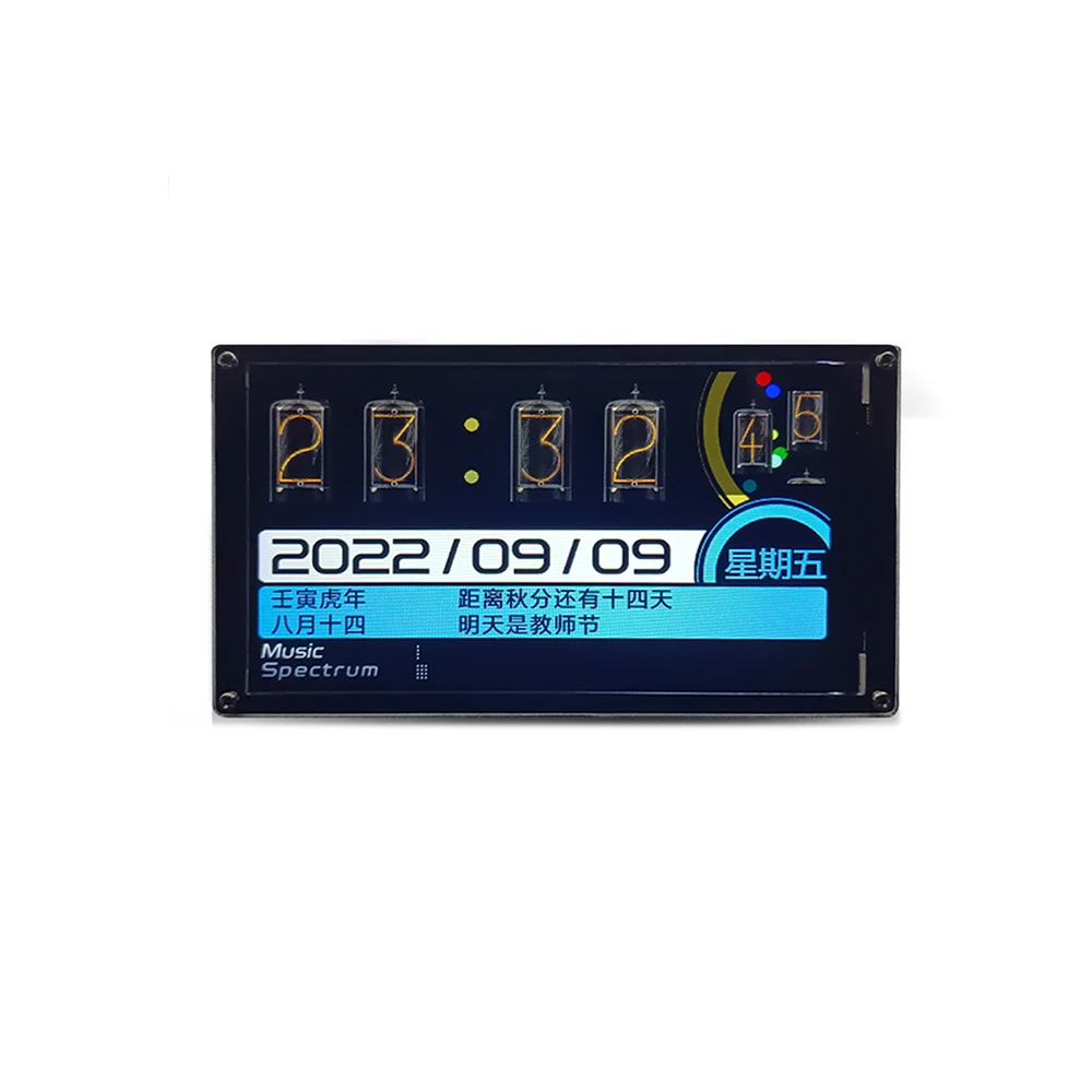 5 Cal IPS ekran z wyświetlaczem WIFI z zegarem WIFI analizator dźwięku wskaźnik poziomu lampka rytmiczna + pilot zdalnego sterowania DC 5V-12V