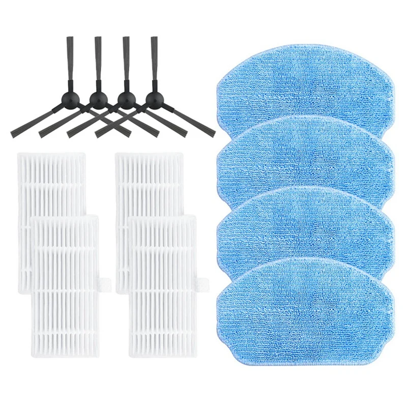 إكسسوارات استبدال مكنسة كهربائية روبوت ، أقمشة ممسحة ، فرشاة جانبية ، فلتر Hepa ، خرقة ، متوافقة مع Midea VCR04W