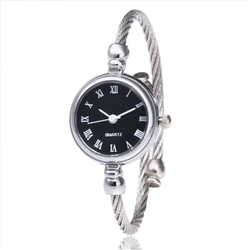 Women Watches Small Gold Bangle Bracelet Watch Stainless Steel Retro Ladies Quartz Wristwatch Fashion Casual Thin Chain Watches