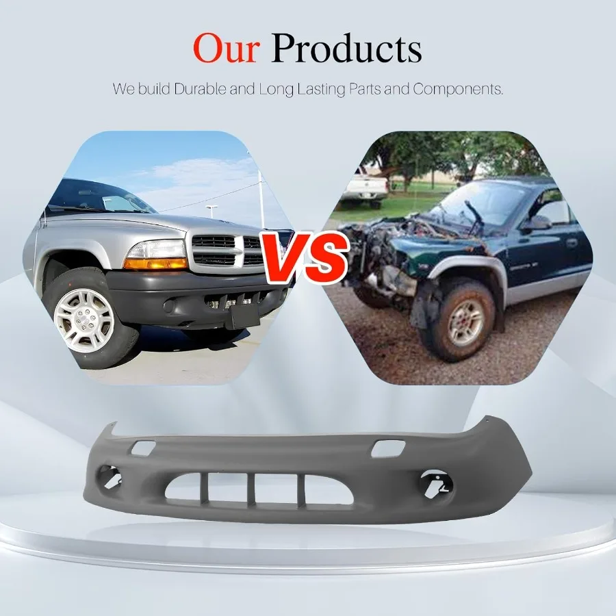 غطاء المصد الأمامي السفلي باللون الرمادي لـ 2001-2004 دودج داكوتا يناسب CH1000348 55076531AC جديد متين للسيارات الخارجية Upg