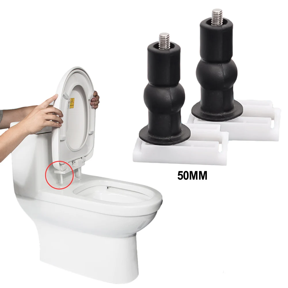 2-Pack Plastic Toilet Seat Hinge Screws With Rubber Expansion, 42mm Mounting Connectors For Secure Lid Installation