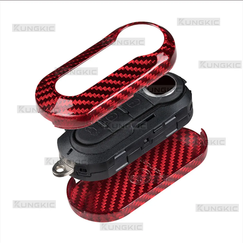Für FIAT F500 500L 500X Abarth 595 695 Brava Qubo Scudo Ducato Echte Harte Carbonfaser Schlüsselgehäuse Abdeckung Fernbedienung Ersatzschale – Detail 3