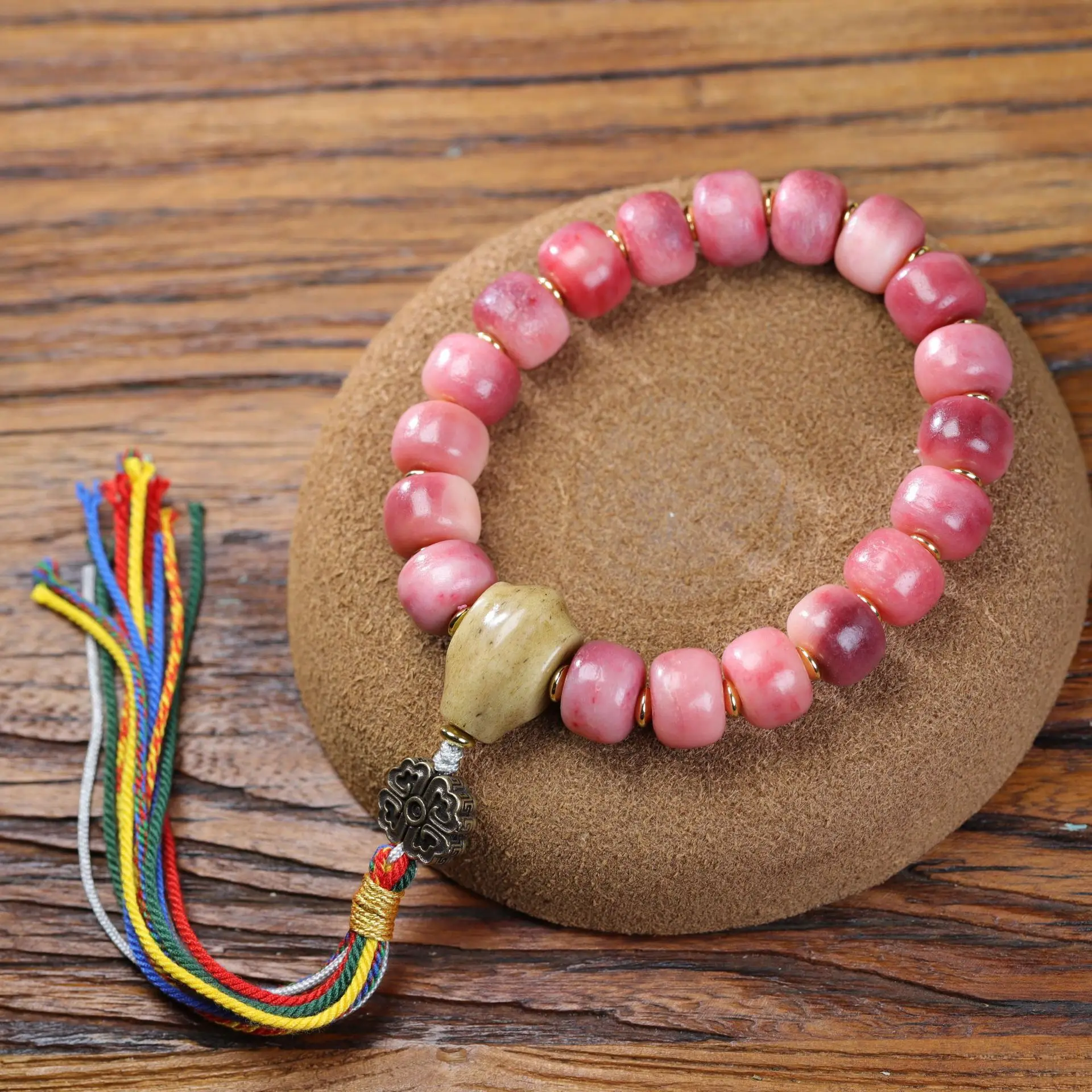 

Natural authentic full blood material camel bone barrel beads bracelet handheld DIY bone play jewellery bone strings