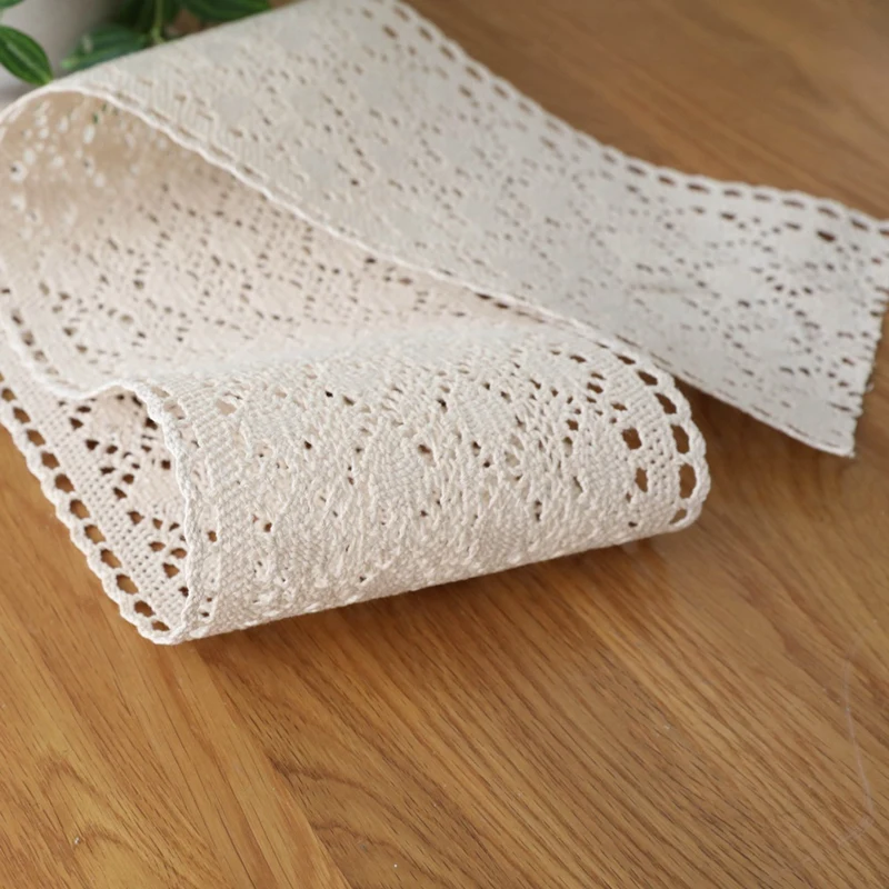 Table Runner Macrame For Wedding In Boho Style Beige Cream Table Runner Vintage Crochet Rustic