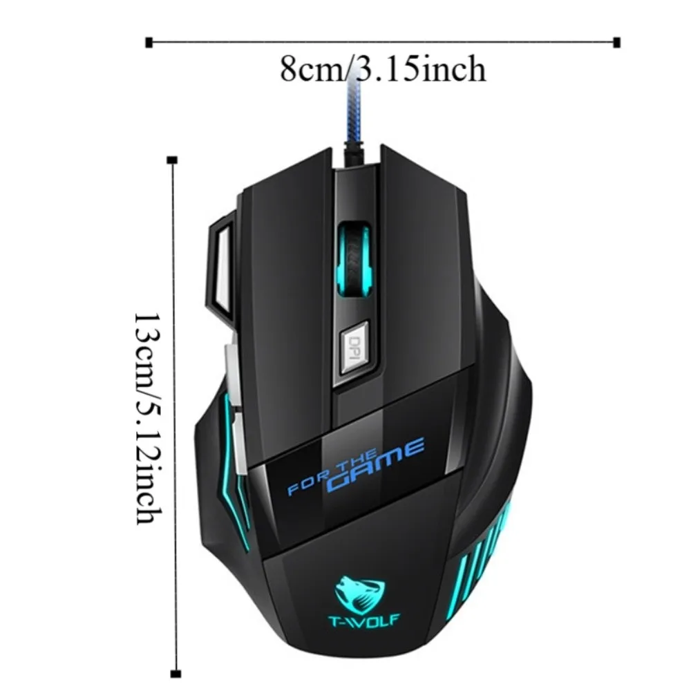 Ratón con cable con luz RGB, ergonómico colorido, Esports, ratón con cable iluminado, ratón con cable USB RGB, accesorios de ordenador