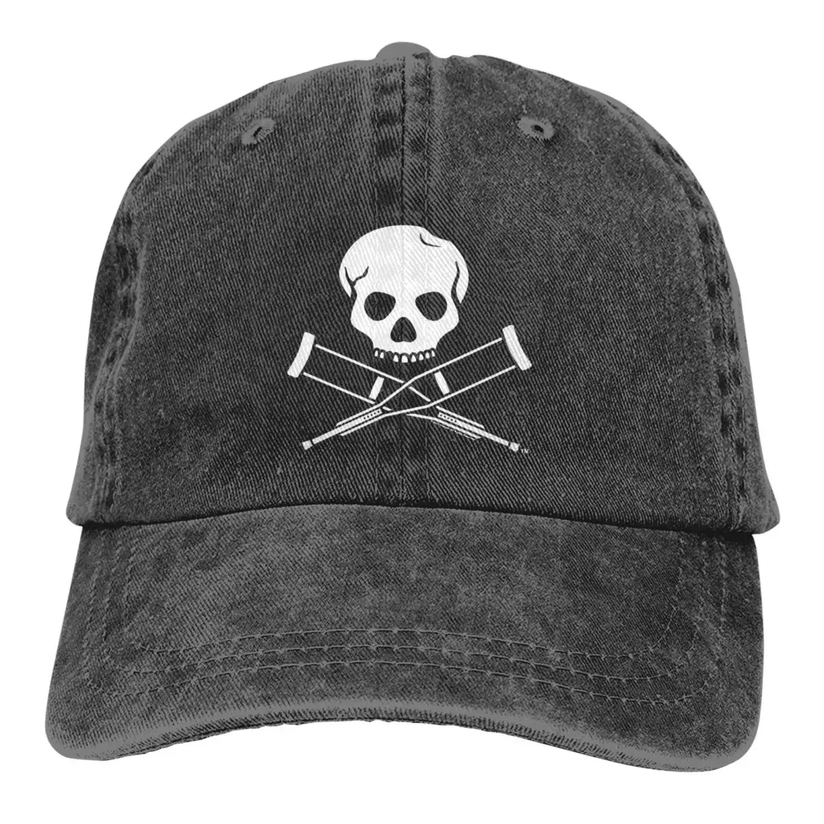 Jackass Skull And Crutches Baseball Caps Fashion Distressed Cotton Headwear Unisex Outdoor Summer Hats Cap