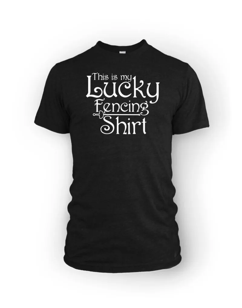 

00013053#A-This is my Lucky Fencing Shirt | Handmade Gift for Fencers | Clothes for swordplay | Unisex Sword Tee | Armor Class 1