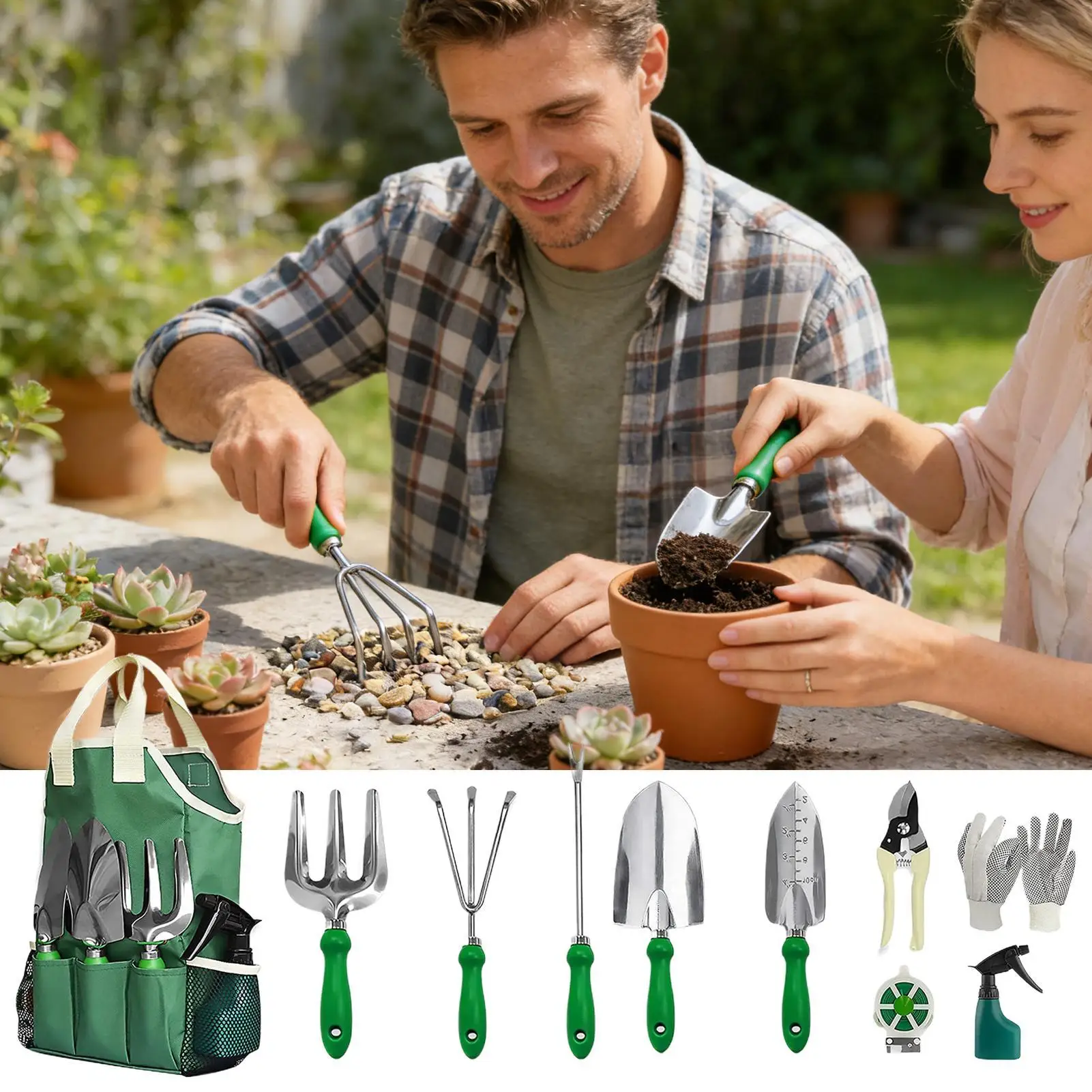 Gardening Tool Set Shears Shovel Rake 11 Piece Gardening Tools for Women Mom Beginners Plant Tree Yard Men Flower Gardener Lawn