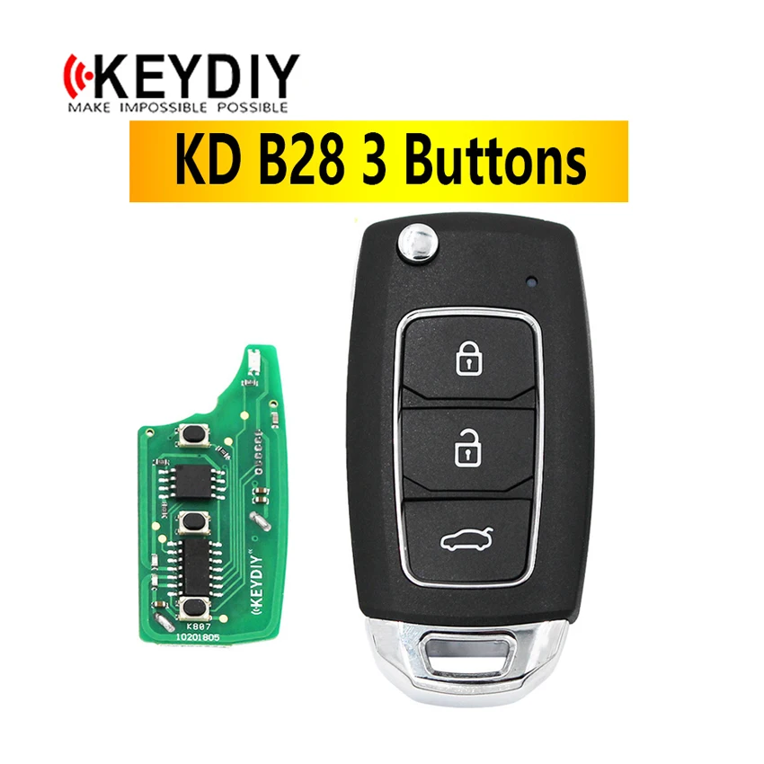 

1/5/10pcs Keydiy KD B28 Universal 3 Button Remote Smart Key for KD-x2 KD900 B Series Remote Control