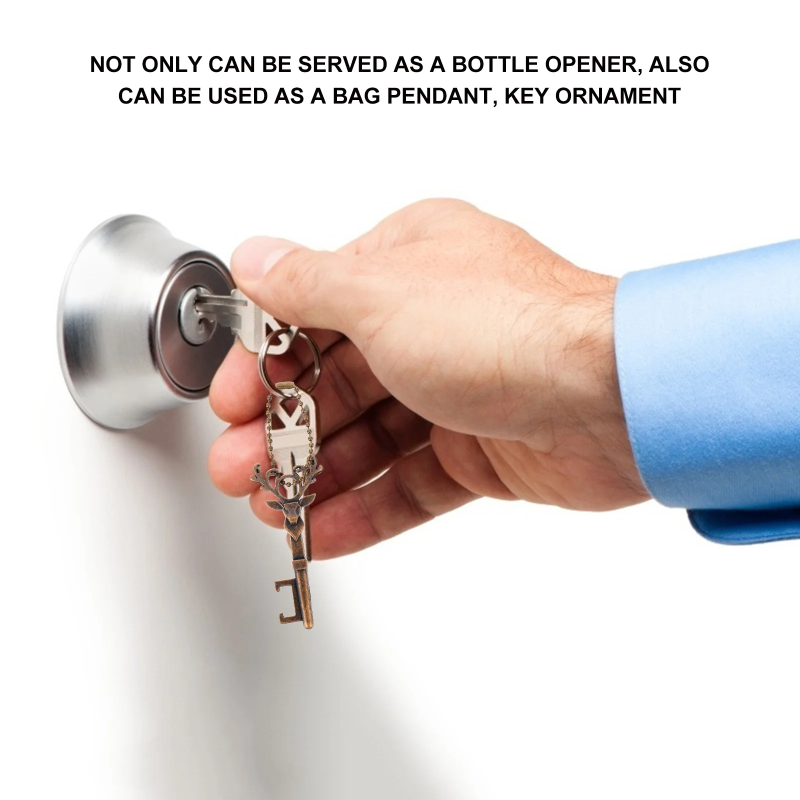 

4Pcs Christmas Deer Shape Zinc Alloy Bottle Opener Beer Opening Tool Wedding Party Birthday Keychain Pendant Bottle Opener