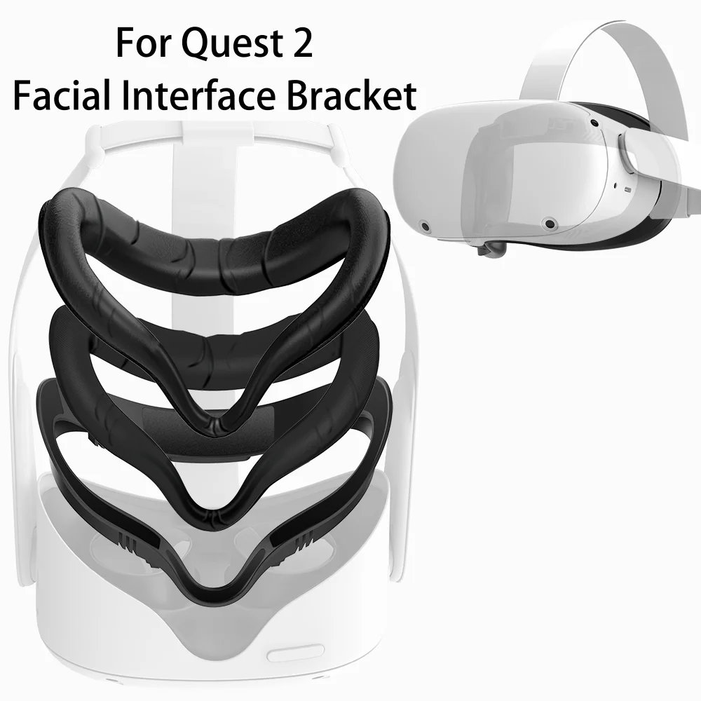 Facial Interface Bracket for Meta/Oculus Quest 2 Replaceable PU Foam Face Pad Cover Frame Sweatproof & Comfortable for Quest 2